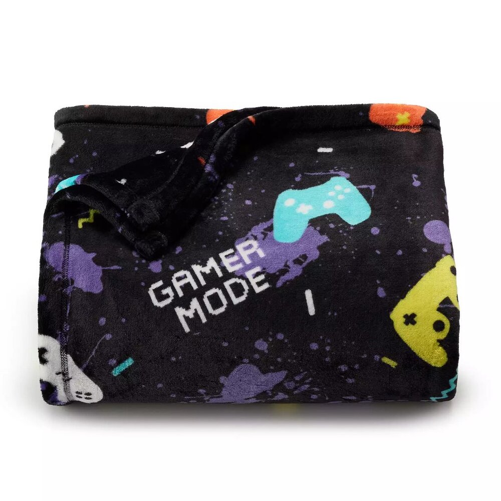 NEW GAMER MODE SOFT PLUSH THROW BLANKET THE BIG ONE VIDEO GAMES 5X6 FT N…